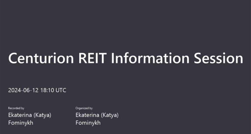 Centurion REIT information Session