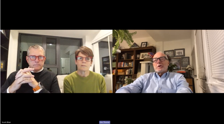 Blair wealth and jim throne side by side