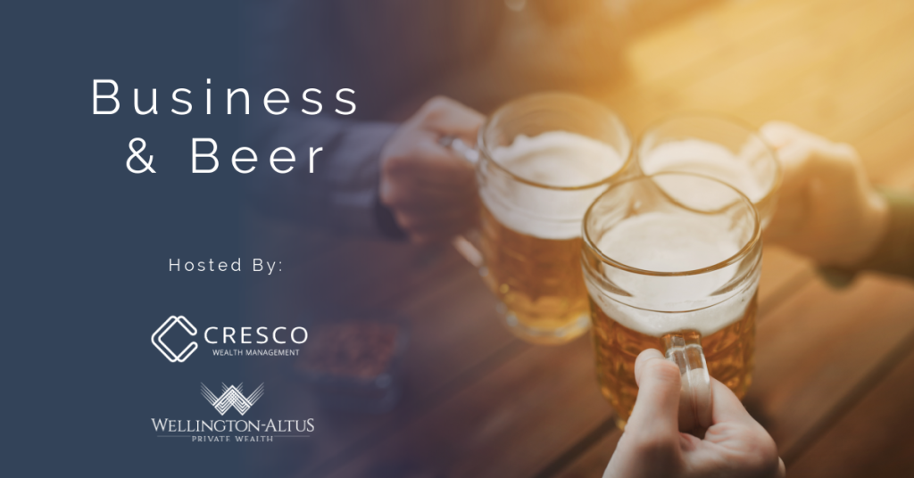 Business & Beer networking event hosted by Cresco Wealth Management in Calgary.