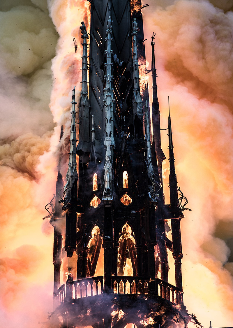 Spire on Fire