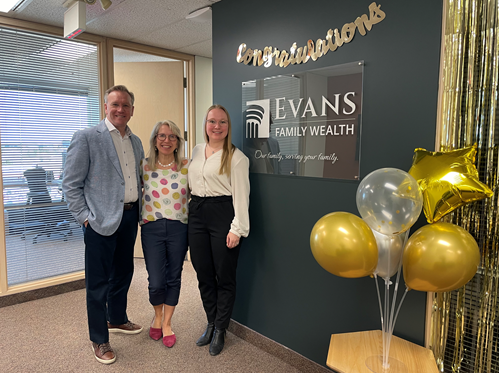 Evans Family Wealth Team celebrating one year at Wellington-Altus