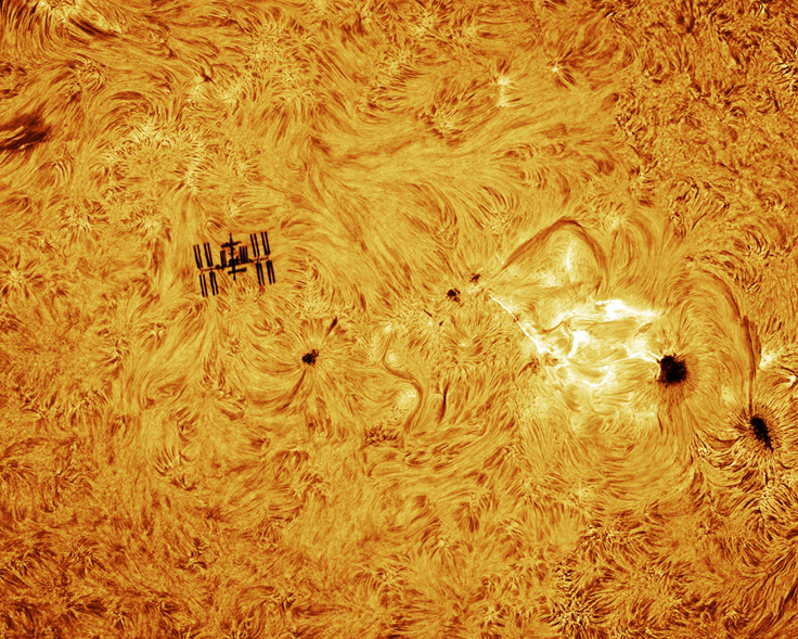 The International Space Station and the Sun 