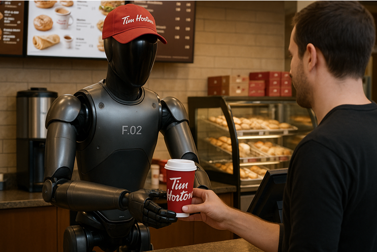 Robot serving coffee