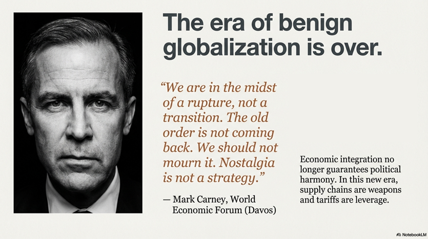 Mark Carney's quote from Davos meeting on globalization