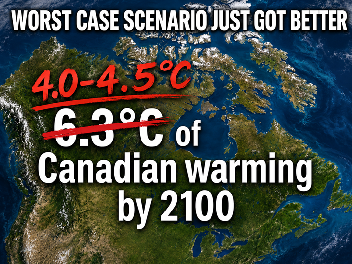 Infographic showing that the climate change worst case scenario just got better
