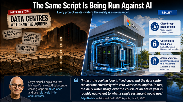 Infographic showing how the same script is being run against AI