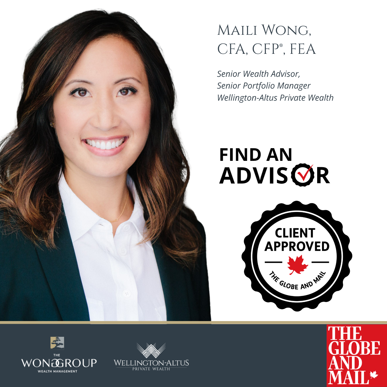 Maili has earned a Client Approved rating for The Globe and Mail's Find an Advisor directory