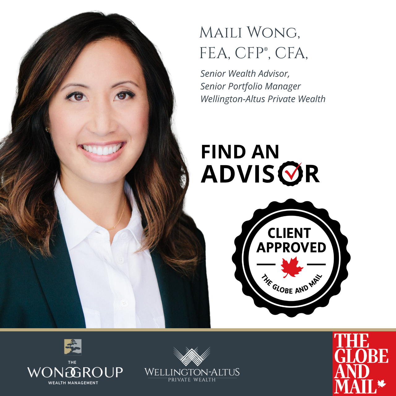 Maili has earned a Client Approved rating for The Globe and Mail's Find an Advisor directory