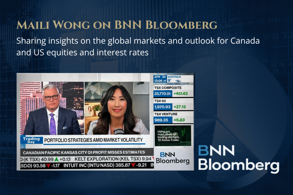 Maili Wong speaking on BNN Bloomberg about market volatility, AI investment, interest rates, and portfolio strategy for Canadian investors