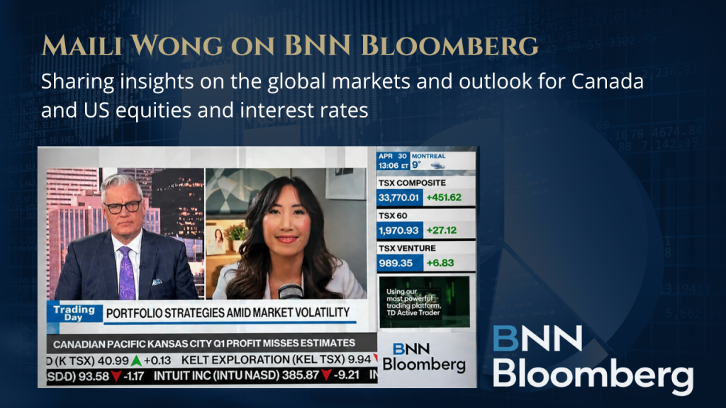 Maili Wong speaking on BNN Bloomberg about market volatility, AI investment, interest rates, and portfolio strategy for Canadian investors
