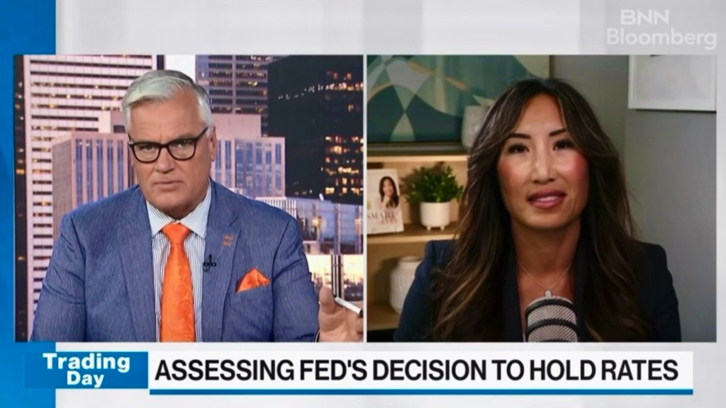 Maili Wong appearing on BNN Bloomberg to discuss interest rates, AI investments, earnings season, and market volatility.